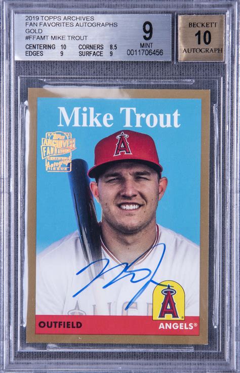 Lot Detail 2019 Topps Archive Fan Favorites Gold Ffamt Mike Trout