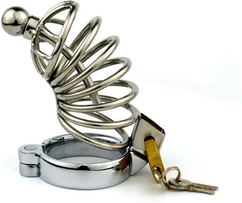 Penis Toys Stainless Steel Bondage Male Chastity Cage With Urethral Plug Sounds
