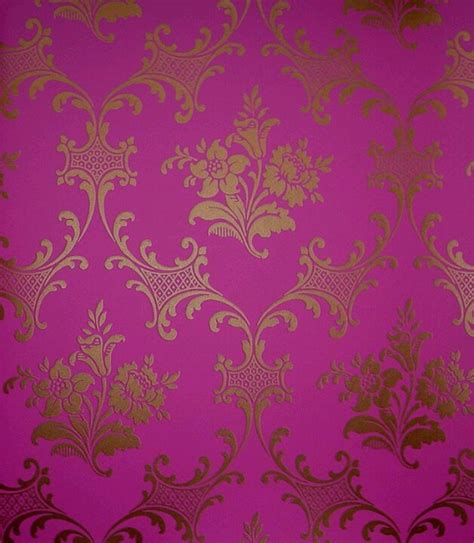 Pink And Gold Damask Wallpaper