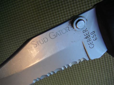 Rare Discontinued Gerber Usa 650 Stud Gator Pocket Knife 1st