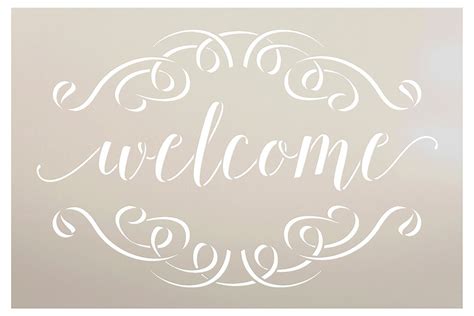Welcome Stencil With Scrolls By Studior12 Reusable Mylar Template