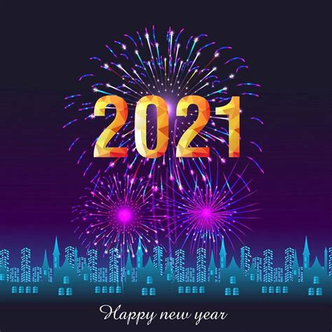 Download Fireworks Display On Happy New Year 2021 Wallpaper