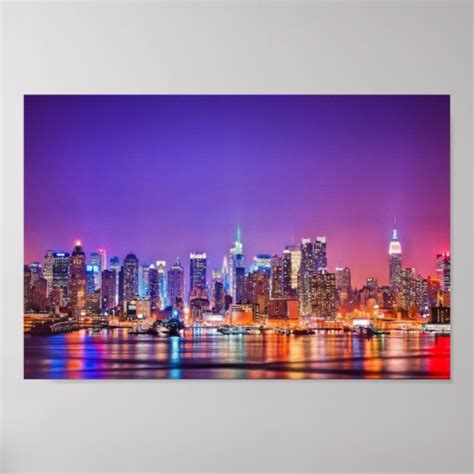 New York City Skyline Poster Color Zazzle