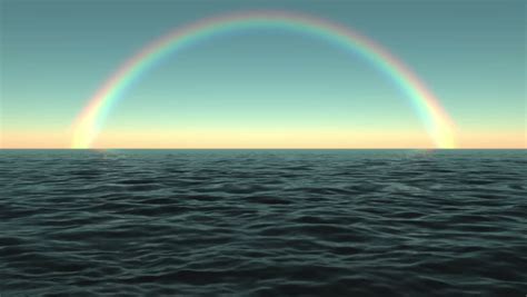 Rainbow Sky Blue Tropical Ocean Waves Sunset Cruise Ship Travel