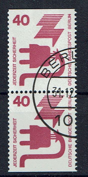2 Werte 1971 Berlin Mi Nr 407 Cd Unfallverhütung Senkrechte Paar Gestempelt Ma Shops