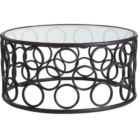 Accent your living room with a coffee, console, sofa or end table. Buy Black Metal Circles Coffee Table with Glass Top from ...