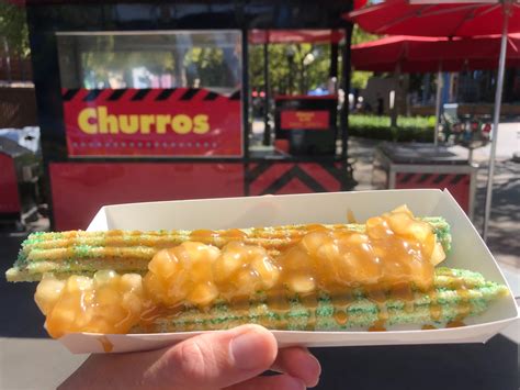Review New Caramel Apple Churro At Hollywood Land For Halloween Time