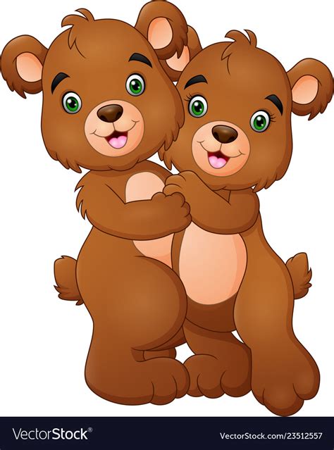Cartoon Bear Couple Hugging Royalty Free Vector Image