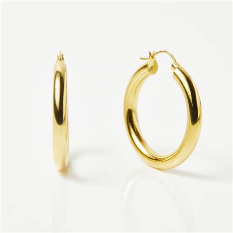 14k Gold Vermeil Large Luxe Chunky Hoop Earrings Carrie Elizabeth