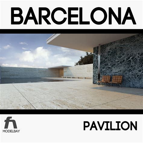 German pavilion), designed by ludwig mies van der rohe and lilly reich. 3d barcelona pavilion mies van model