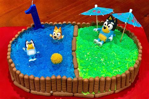Bluey Cake With Jelly Pool How To Diy Party Central