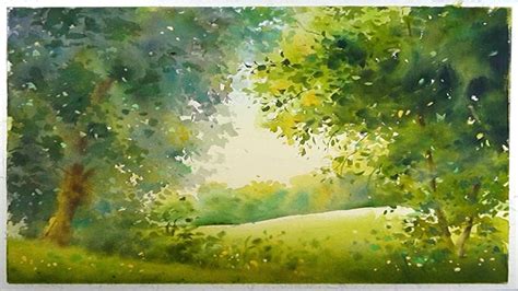 Peaceful Countryside Scenery Watercolor Painting Youtube