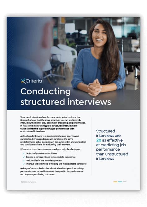 How To Conduct Structured Interviews Structured Interview Checklist