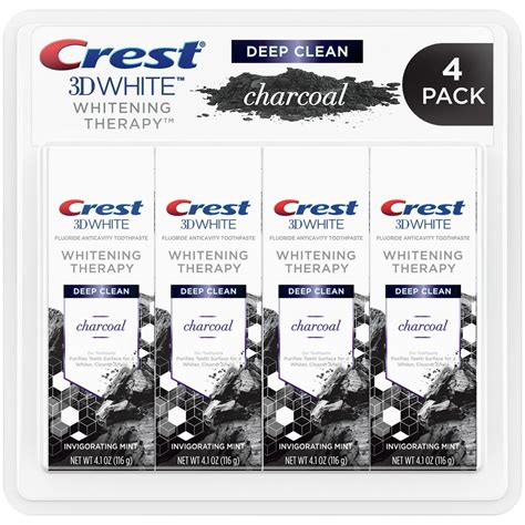 Crest 3d White Whitening Therapy Charcoal Deep Clean Fluoride