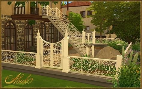 Ingazi Iron Railing Fence And Gate At Abuk0 Sims4 The Sims 4 Catalog