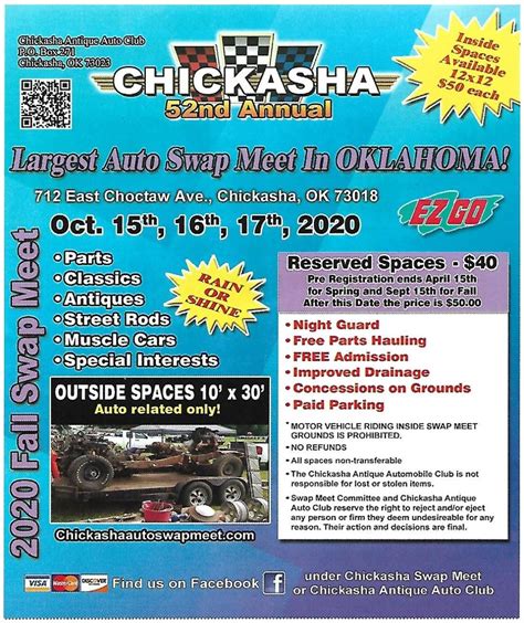 Largest Auto Swap Meet in Oklahoma - 52nd Annual Chickasha Swap Meet, Chickasha Swap Meet- AUTO 