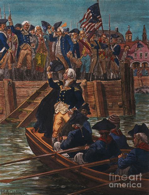 George Washington And Escorts In Boat By Bettmann