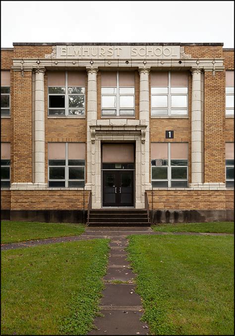 Original Entrance To Elmhurst High School In Fort Wayne Photograph By