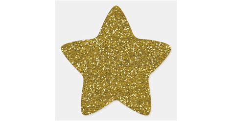 Stylish Glitter Gold Star Sticker Zazzle