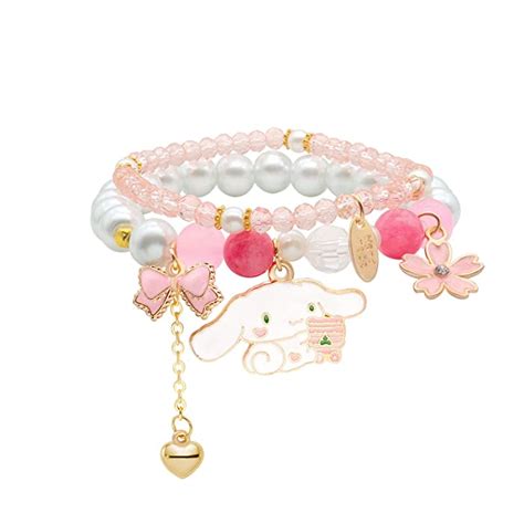 buy cinnamoroll crystal bead bracelet kuromi and my melody sanrio bracelets cute kawaii elastic