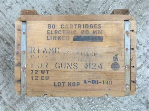 Original Us Army Ammunition Wooden Crate Great Markings Box