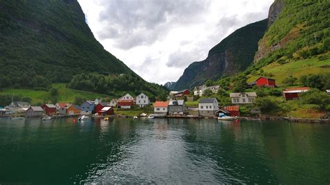 Norway Mountains Houses Village Lake Wallpaper Travel And World