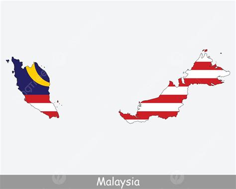 Malaysia Map Flag Boundary Contour Atlas Vector Boundary Contour