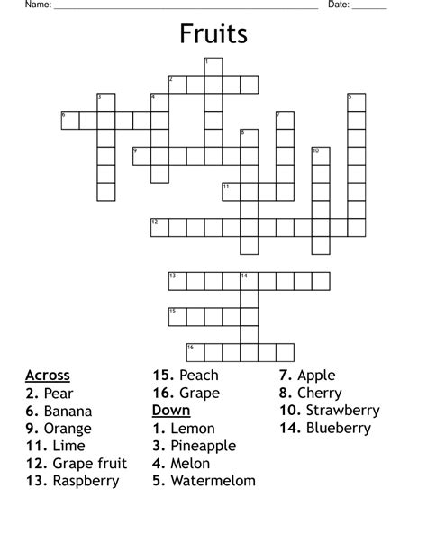 French Fruit Word Search Wordmint