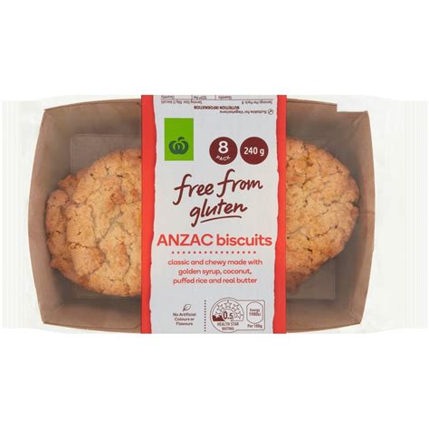 Woolworths Free From Gluten Anzac Biscuit 8 Pack Woolworths