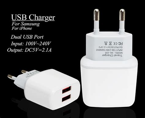 Dual Usb Charger Eu Plug For Apple Iphone 5 5s 5c 6 6s 7 Travel Wall Ac