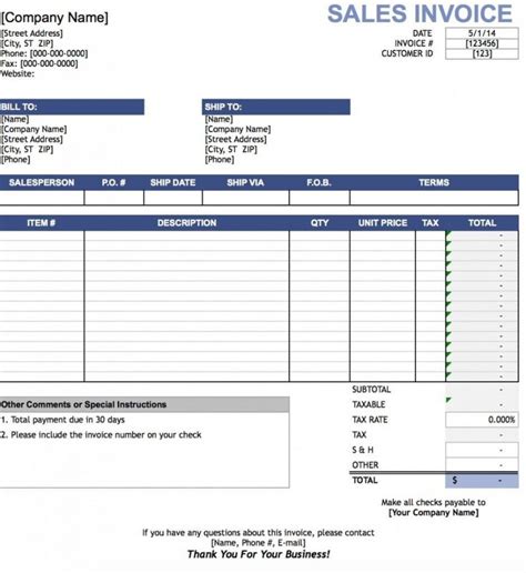 How To Create An Invoice Template In Excel Besttemplates