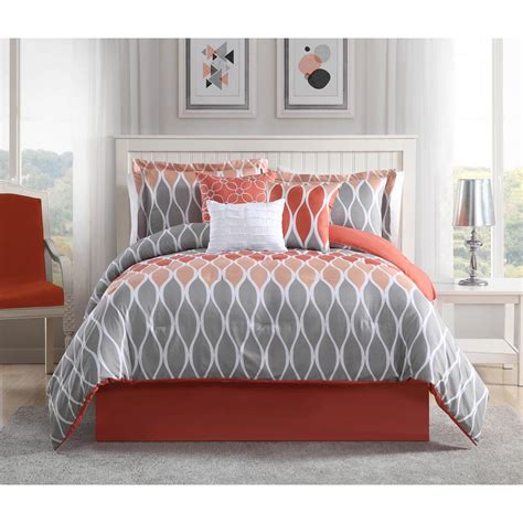 You can use these beautiful white comforter set. Clarisse Coral/Grey/White 7-Piece Full/Queen Comforter Set ...