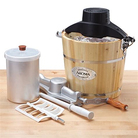 Aroma Housewares 6 Quart Wood Barrel Ice Cream Maker