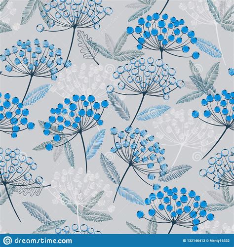 Winter hand drawn seamless pattern with snowflakes. Winter Monotone Blue Hand Drawn Seamless Vector Pattern ...