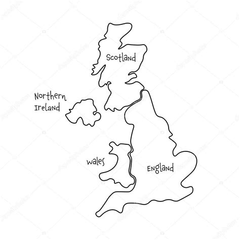 Outline Map Of England Scotland And Wales Printable Blank UK United