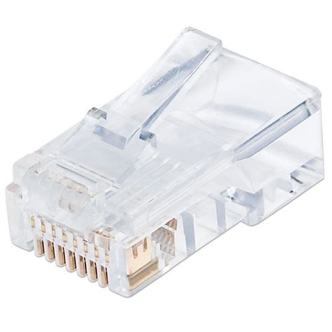 Intellinet Modular Plug Rj45 8p8c Cat5e Utp For Solid Wire 100 Plugs In