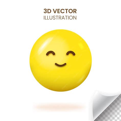Premium Vector 3d Slightly Smiling Emoji