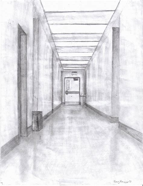 One Point Perspective Hallway By Dudeitsbunnie On Deviantart
