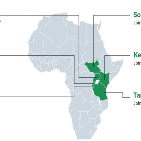 Map Of Africa Showing The Location Of East African Community With