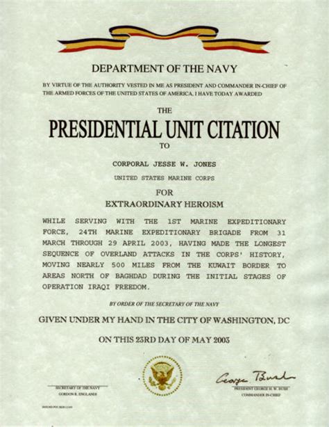 Navy And Marine Corps Presidential Unit Citation