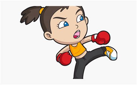 Mixed Martial Arts Clipart Girl Cartoon Boxing Punch
