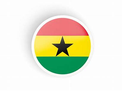 Ghana Icon Flag Concave Round Commercial Non