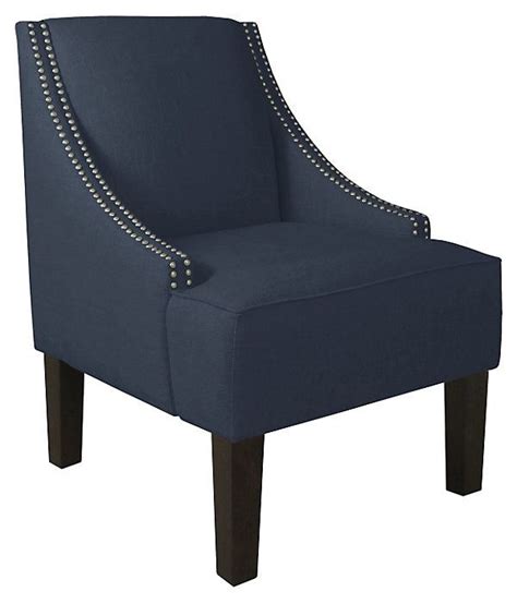 Constructed with a solid wood frame for strength. One Kings Lane - Sit Pretty - Cam Swoop-Arm Chair, Linen ...
