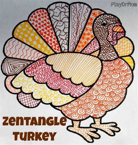 Zentangle Turkeys Thanksgiving Crafts And Activities