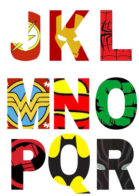 Free Printable Superhero Alphabet Letters