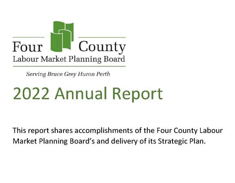 2022 Annual Report Four County Labour Market Planning Board