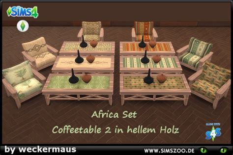 Blackys Sims 4 Zoo Africa Set Recolors1 Coffeetable2 By Weckermaus