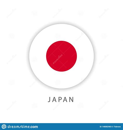 Japan Button Flag Vector Template Design Illustrator Stock Vector