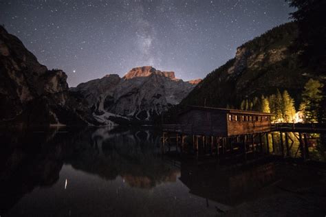 Lago Di Brais Milky Way Italian Dolomites Photography James Grant