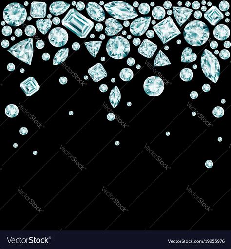 Black Background With Falling Diamonds Royalty Free Vector